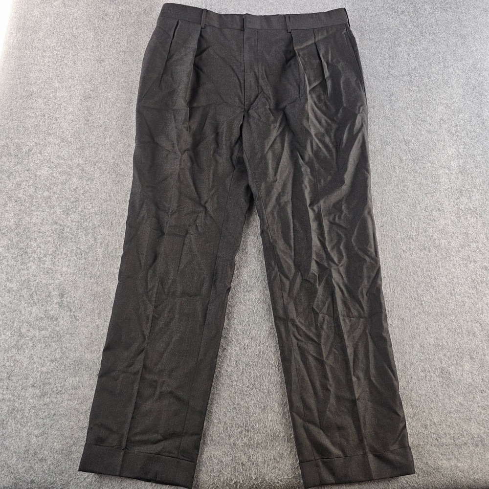 Polo Ralph Lauren Polo II Pleated Trousers Mens 44L 36x30 Wool Italy Gray